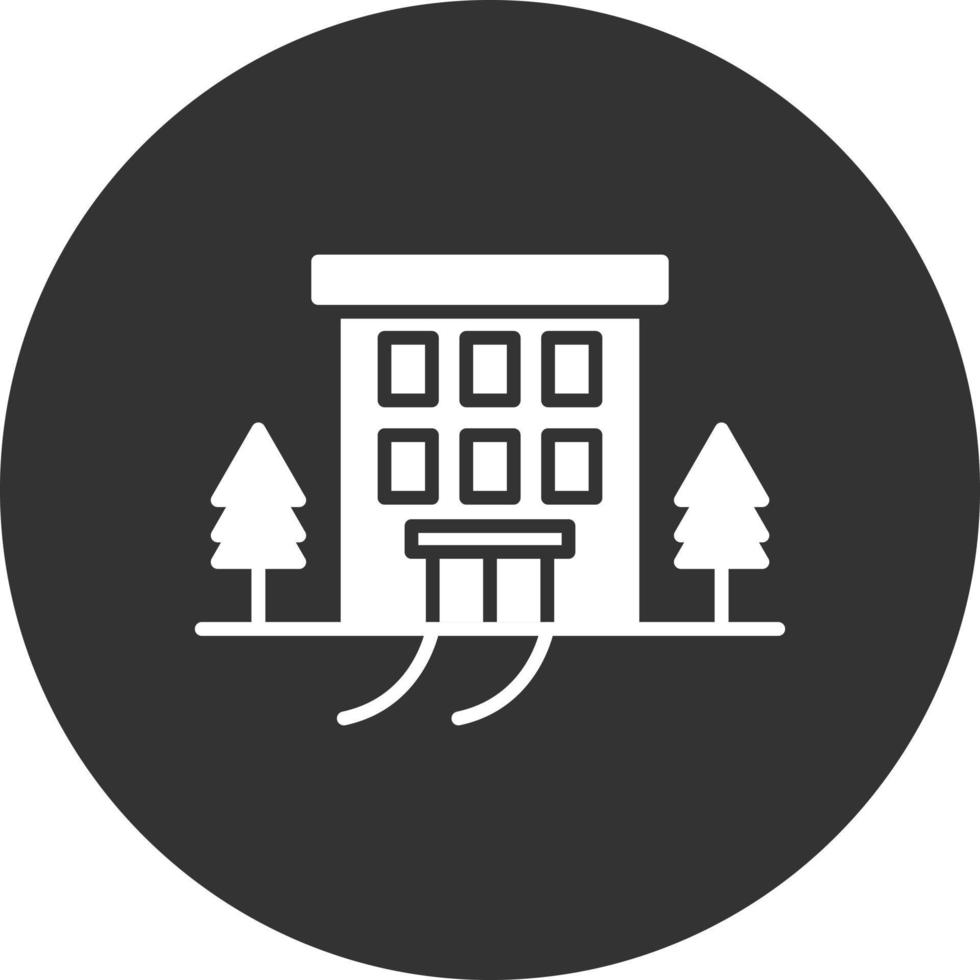 Office Building Glyph Inverted Icon vector