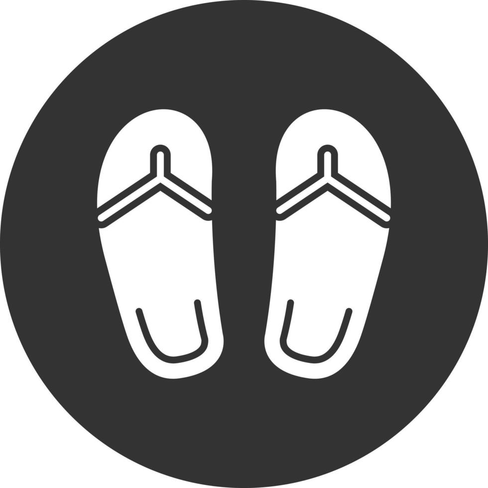 chanclas glifo icono invertido vector