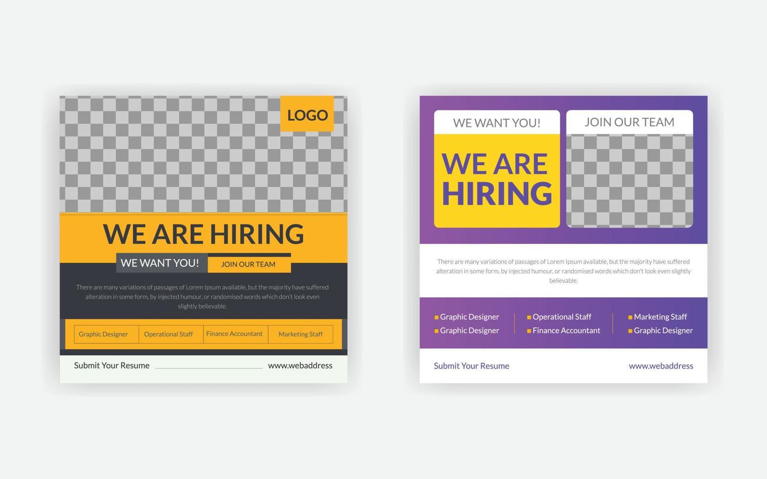 We are hiring announcement template design vector