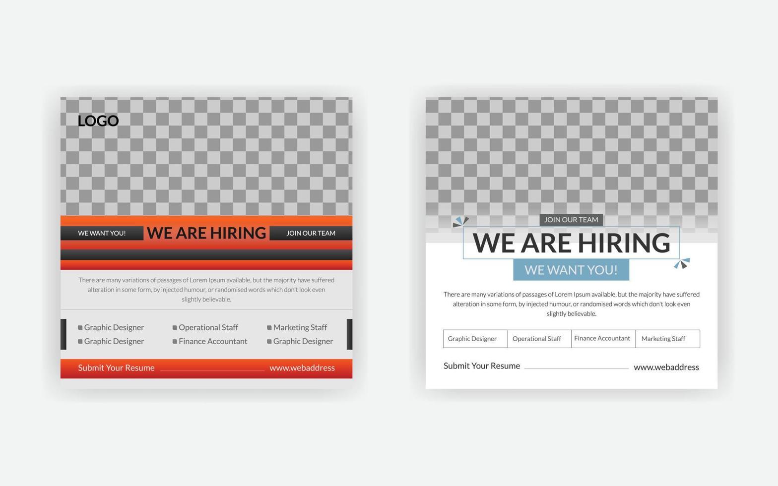 We are hiring announcement template design vector