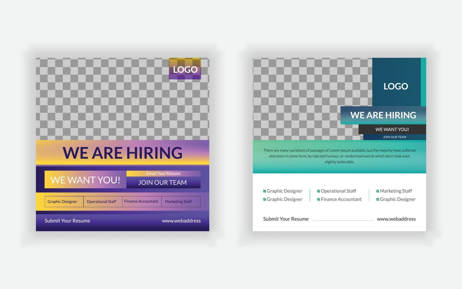 We are hiring announcement template design vector