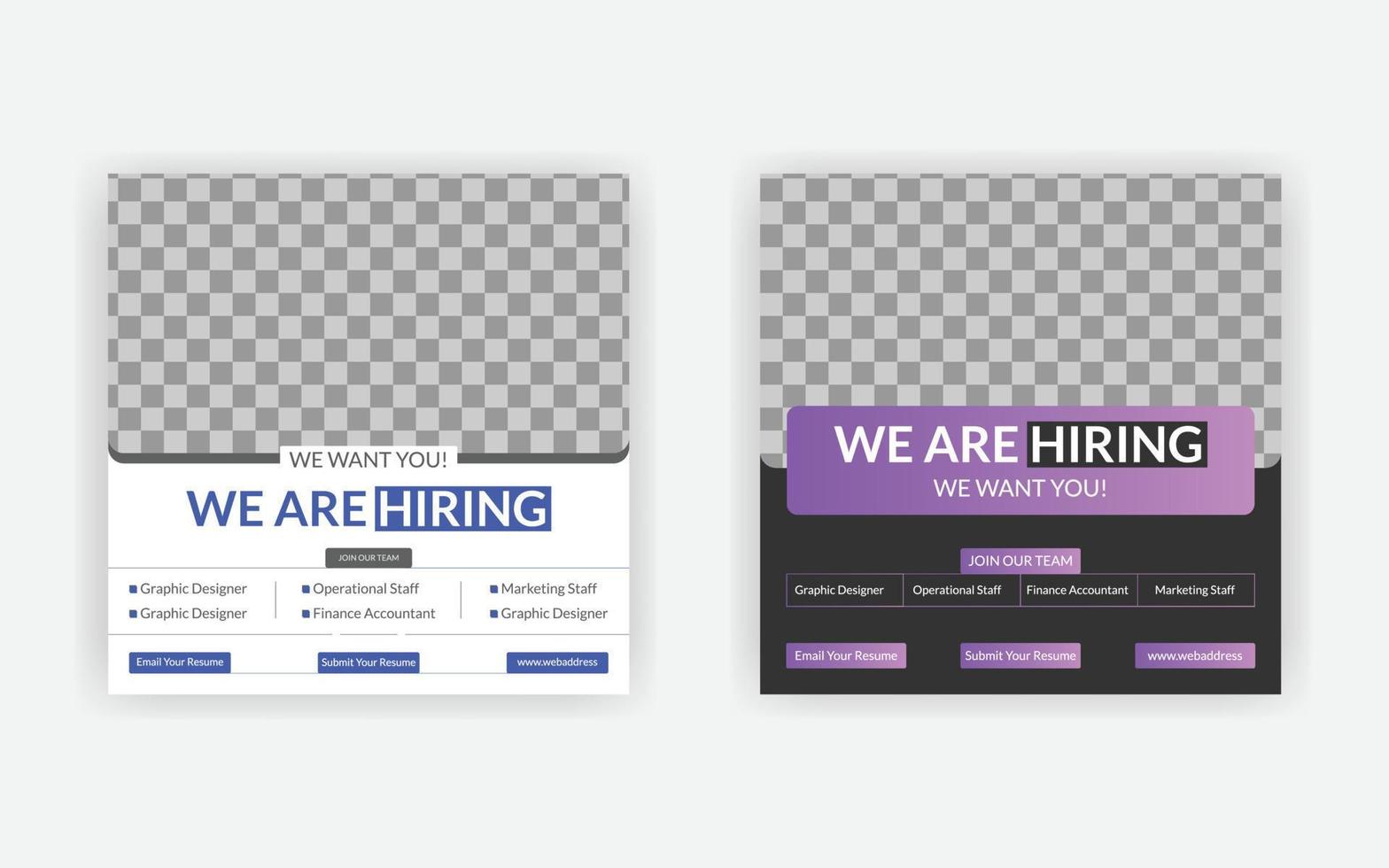 We are hiring announcement template design vector