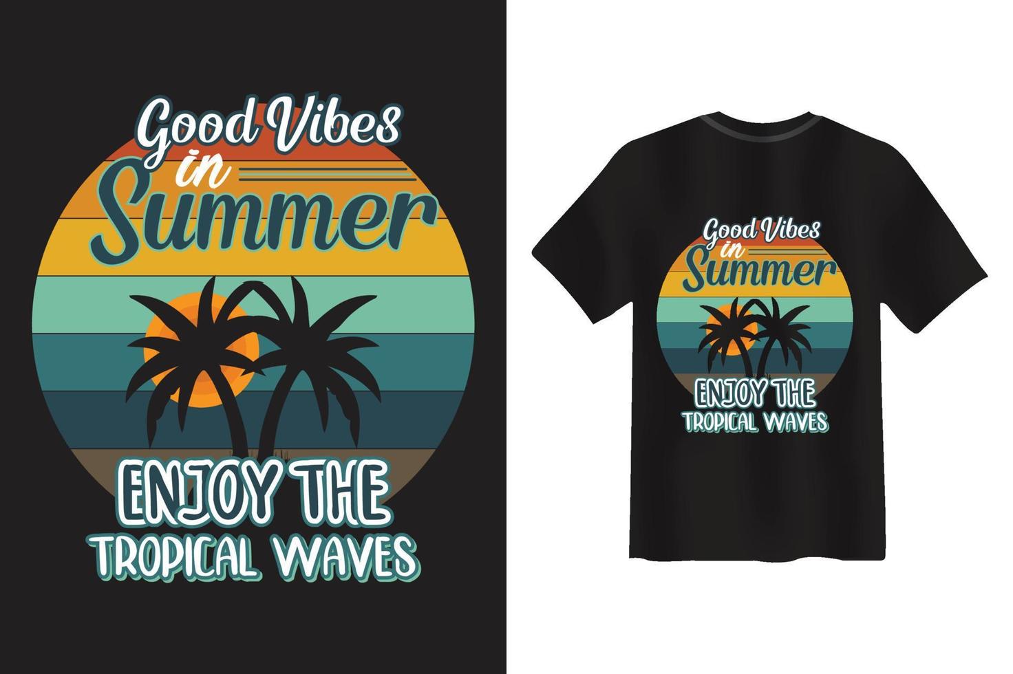 Vintage and Retro Summer T-shirt Design vector