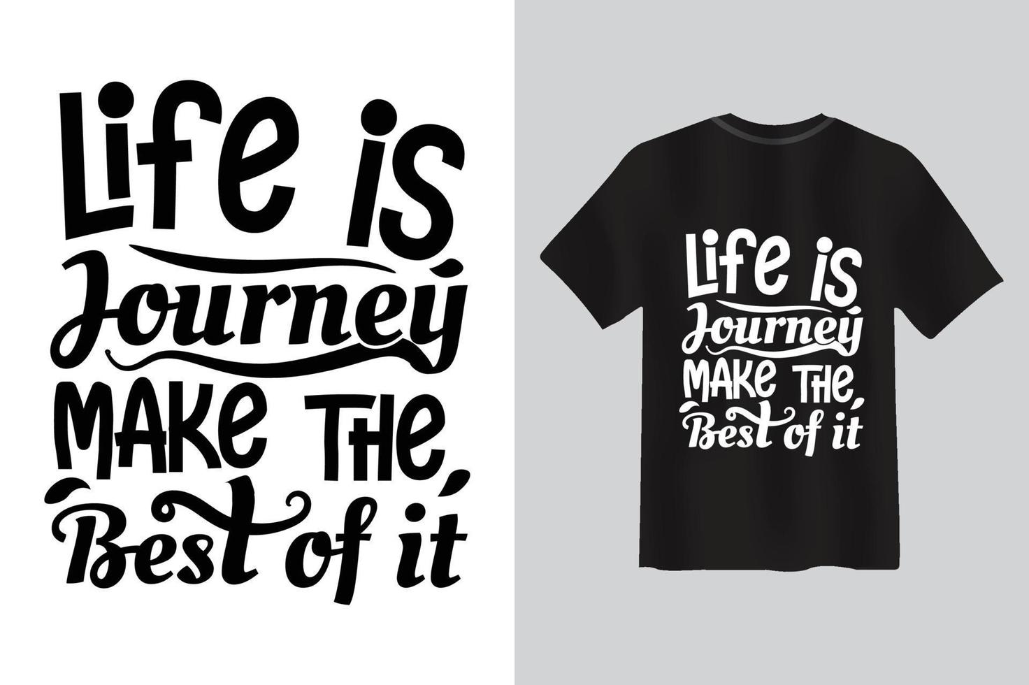 life is a journey, make the best of it Typography lettering quote t shirt design. vector