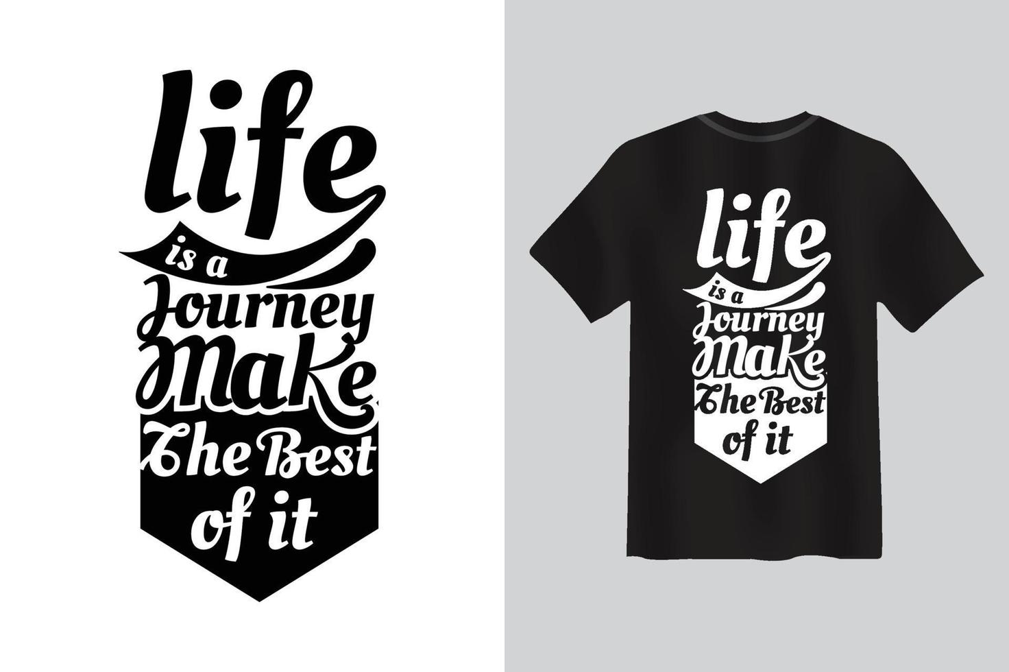 life is a journey, make the best of it Typography lettering quote t shirt design. vector