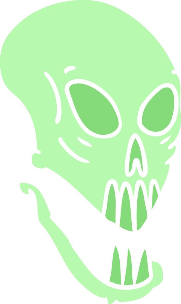 cartoon doodle of a skull head vector