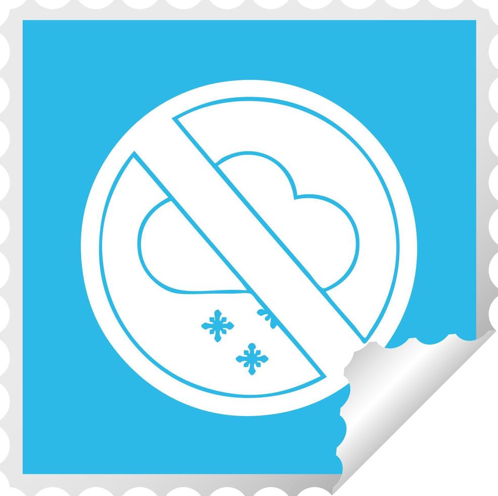 square peeling sticker cartoon no snow allowed sign vector