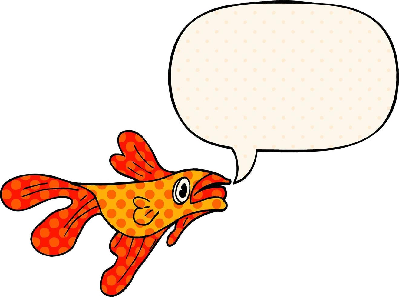 cartoon fighting fish and speech bubble in comic book style vector