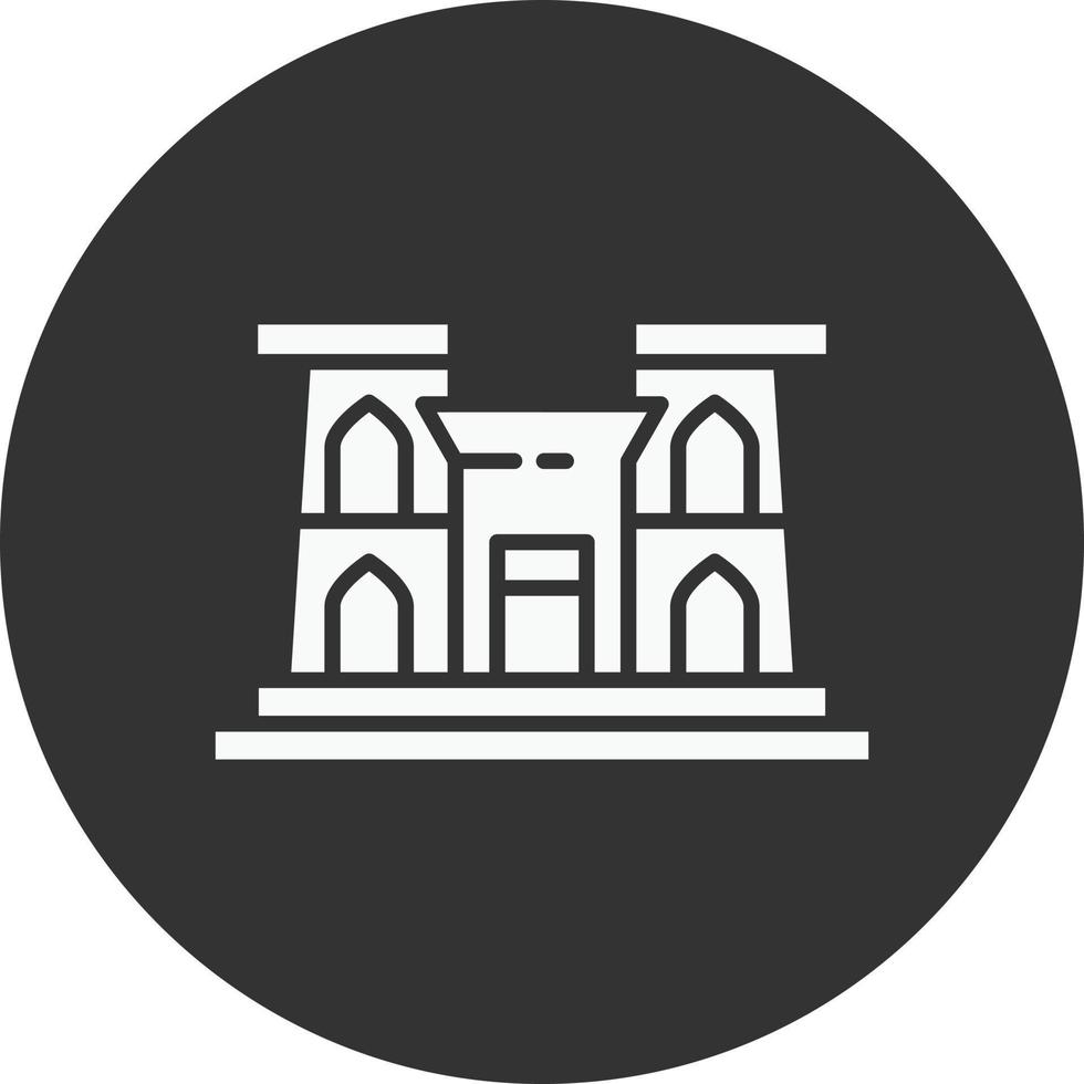 Luxor Temple Glyph Inverted Icon vector