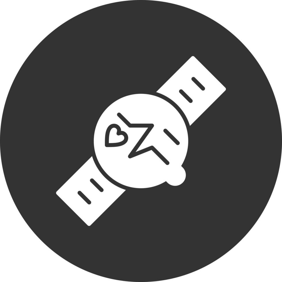 Smartwatch Glyph Inverted Icon vector