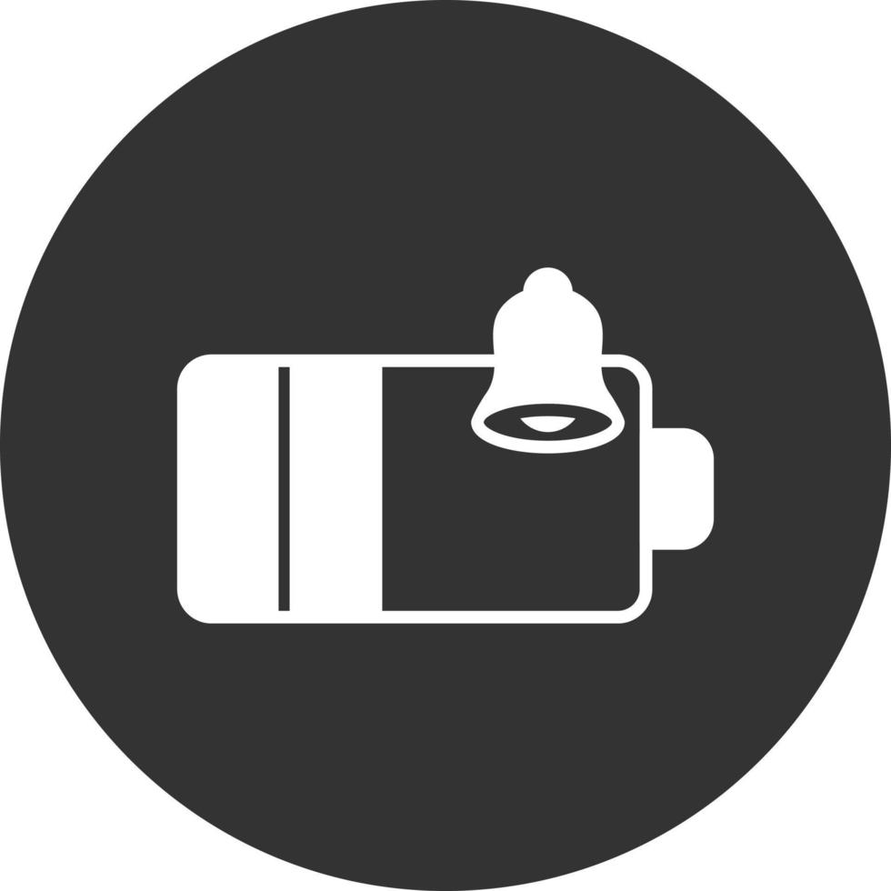 Battery Glyph Inverted Icon vector