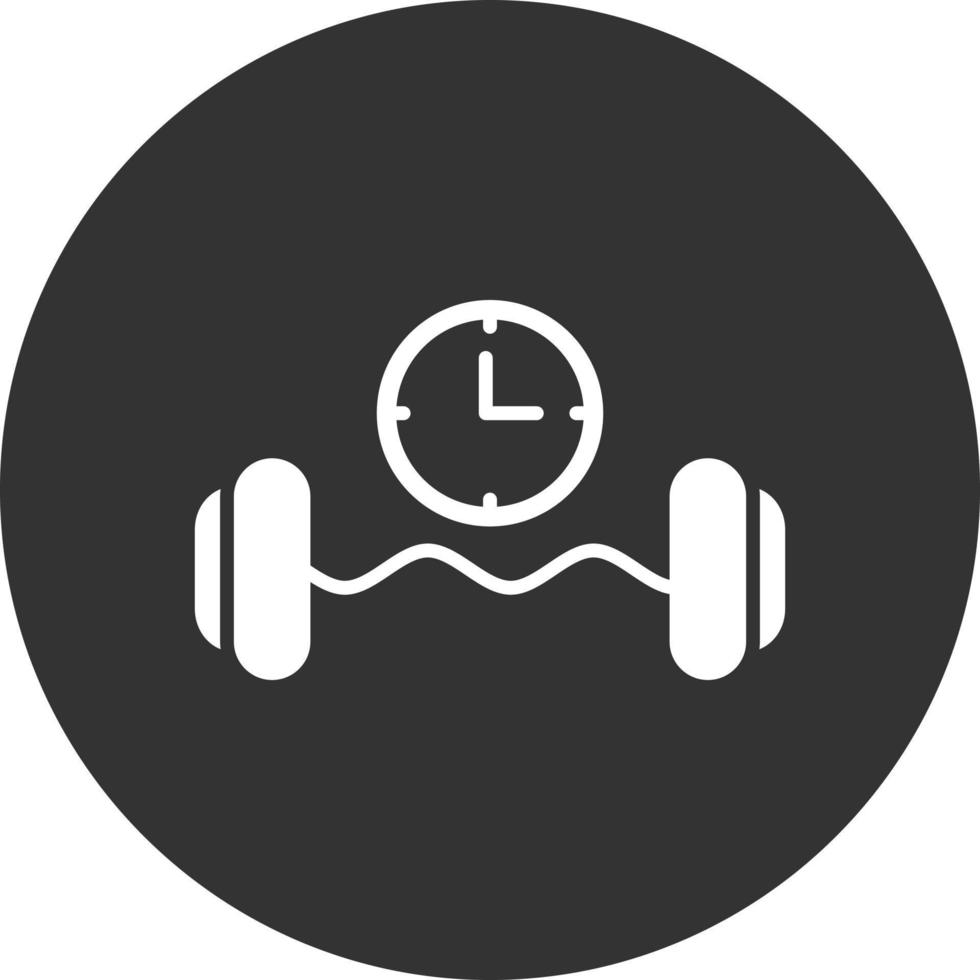 Dumbbell Glyph Inverted Icon vector