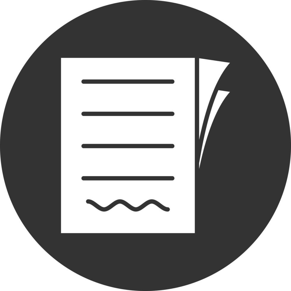 Contract Glyph Inverted Icon vector