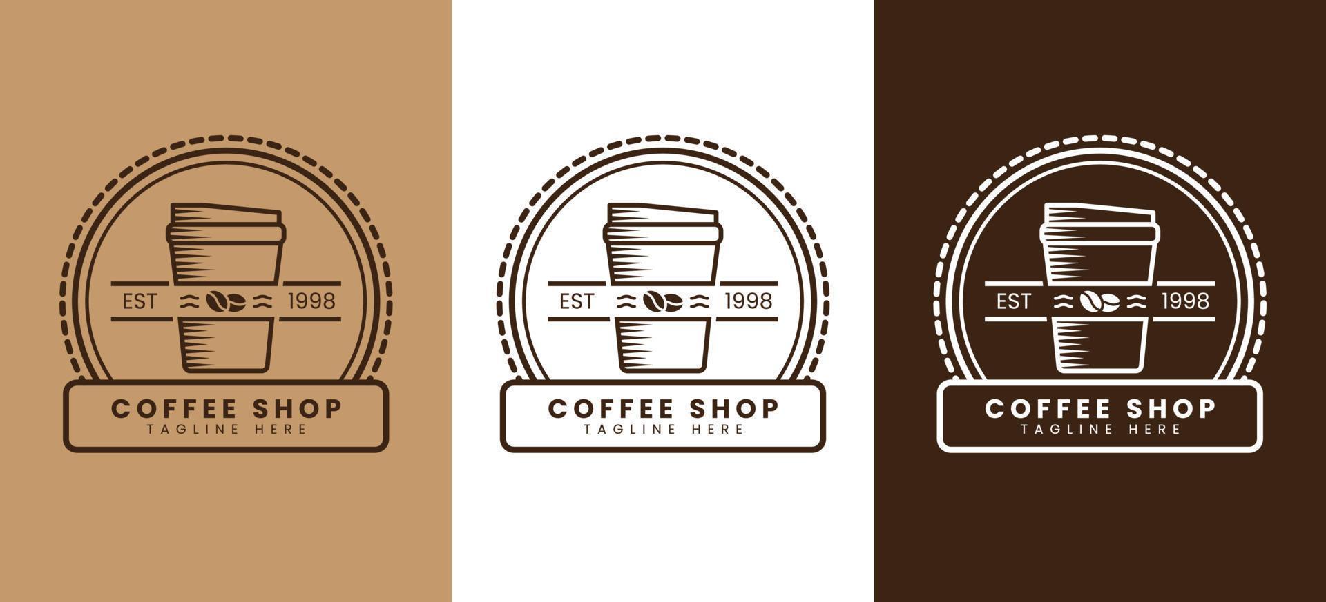 Retro coffee shop logo vector