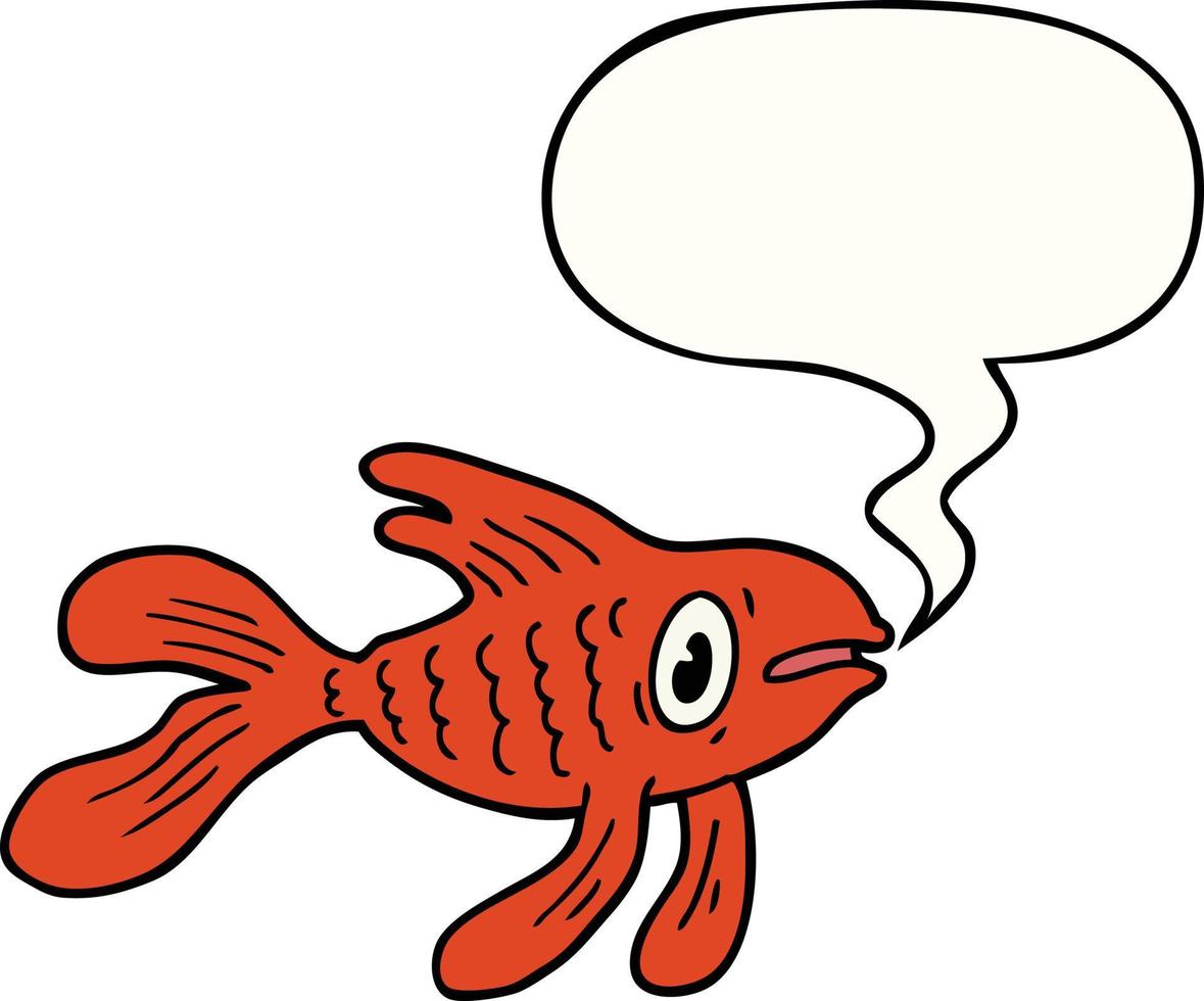 cartoon fish and speech bubble vector