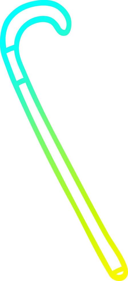 cold gradient line drawing cartoon walking stick vector