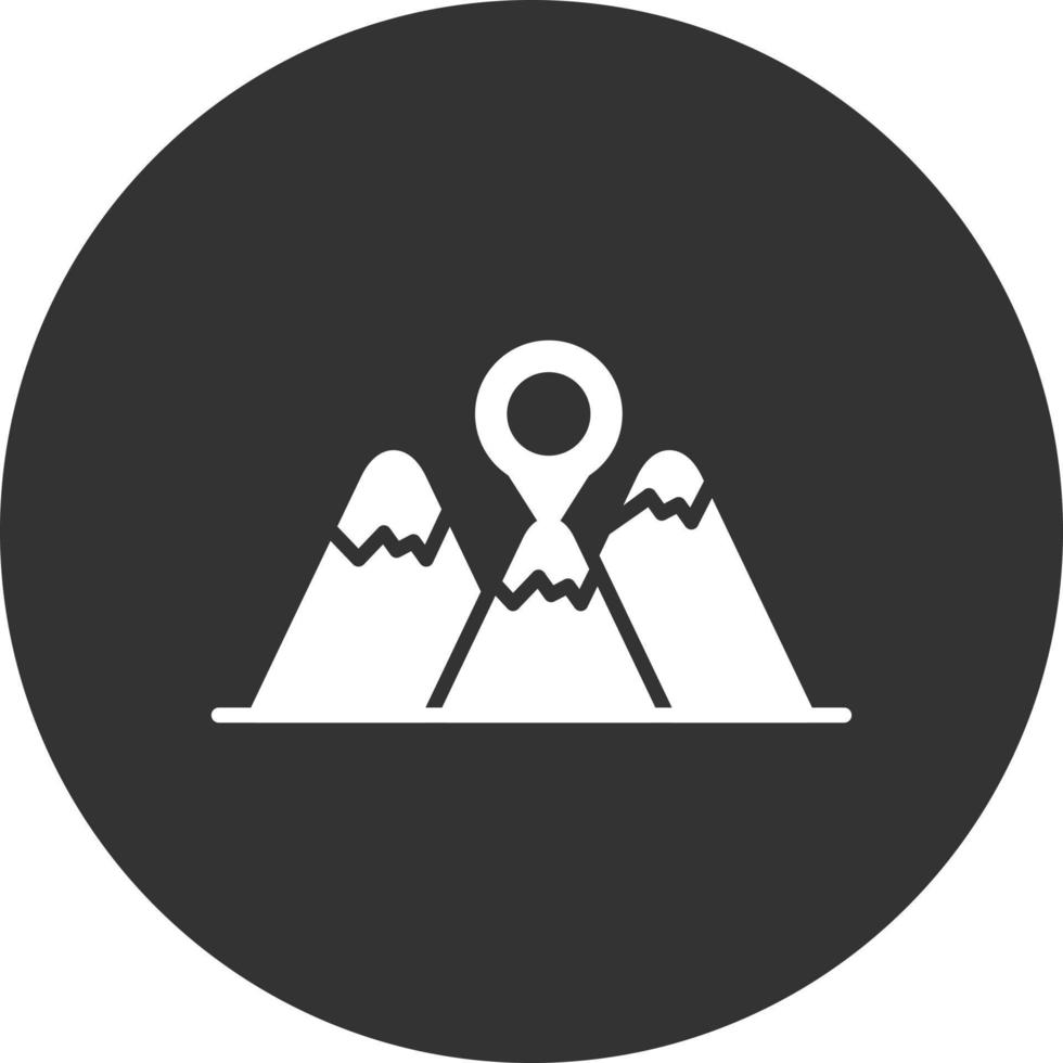 Mountain Glyph Inverted Icon vector