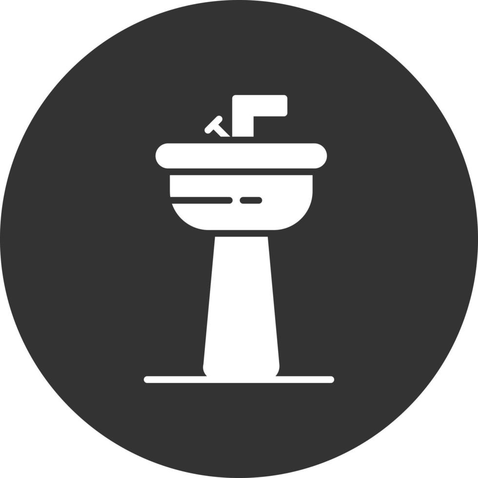 Basin Glyph Inverted Icon vector