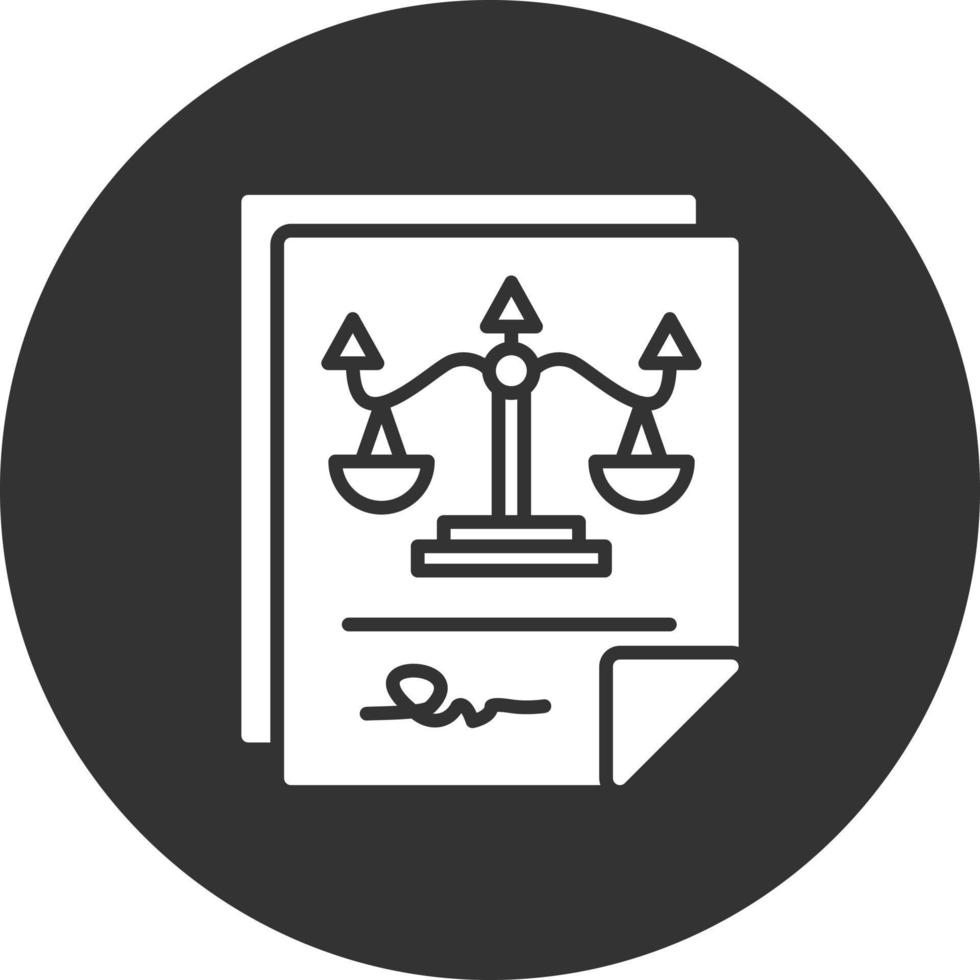 Legal Paper Glyph Inverted Icon vector