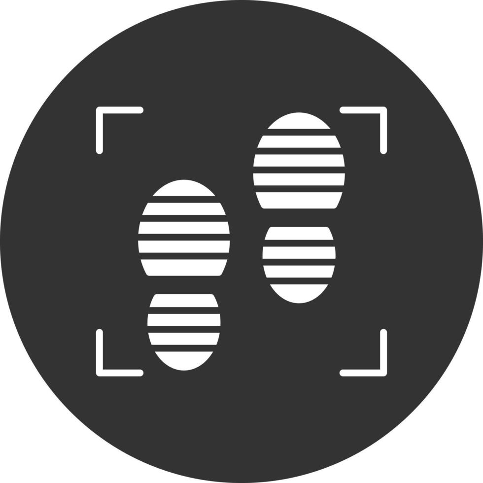 Footprint Glyph Inverted Icon vector