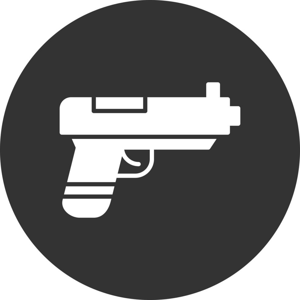 Pistol Glyph Inverted Icon vector