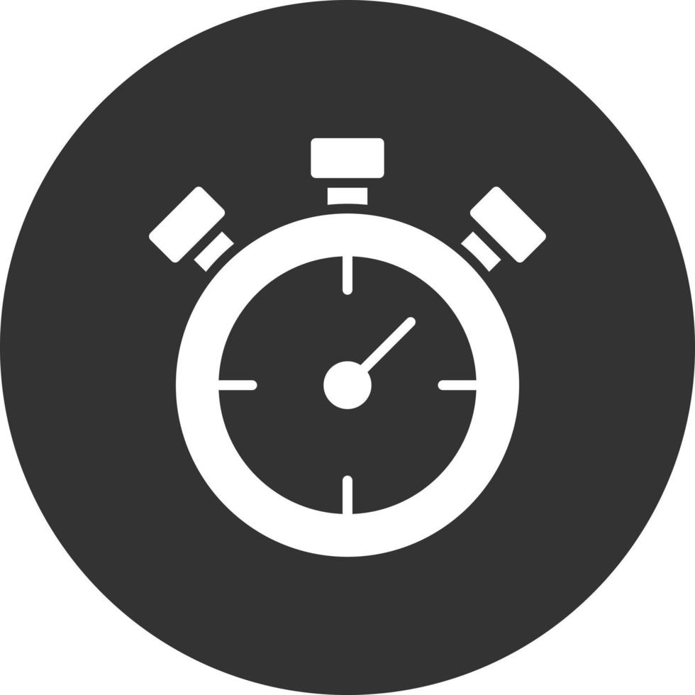 Chronometer Glyph Inverted Icon vector