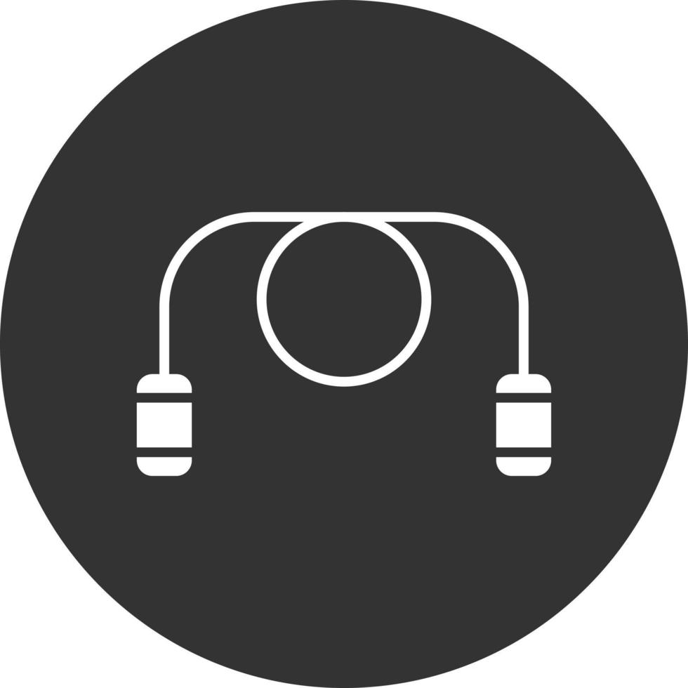 Jumping Rope Glyph Inverted Icon vector