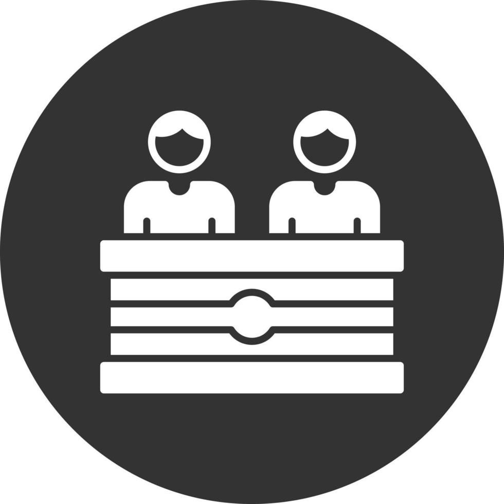 Jury Glyph Inverted Icon vector