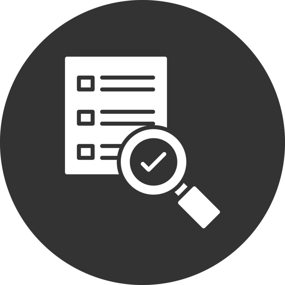 Evaluate Glyph Inverted Icon vector