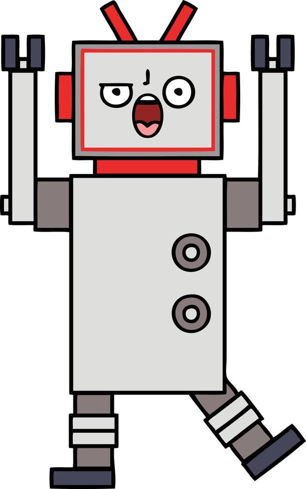 cute cartoon angry robot vector