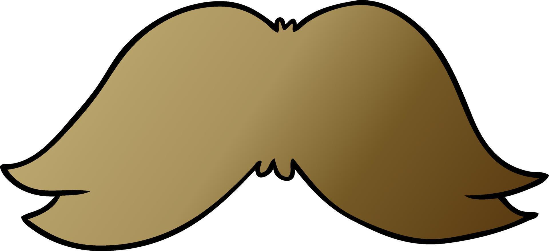 gradient cartoon doodle of a mans moustache vector