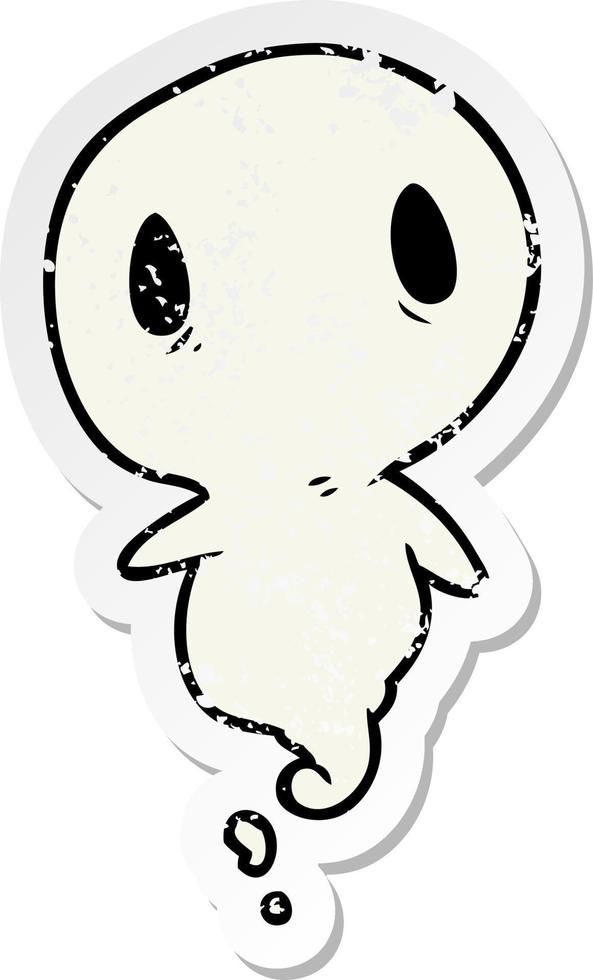 distressed sticker of a cartoon ghost vector