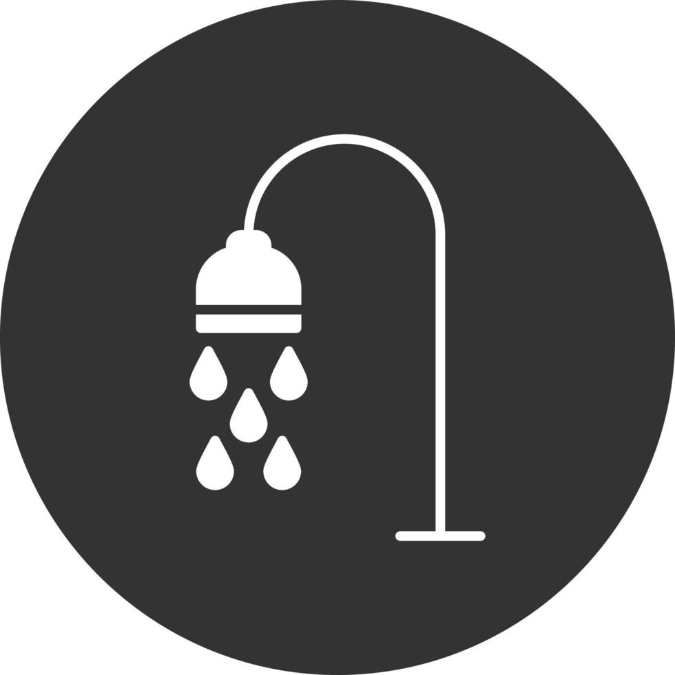 icono de glifo de ducha invertido vector