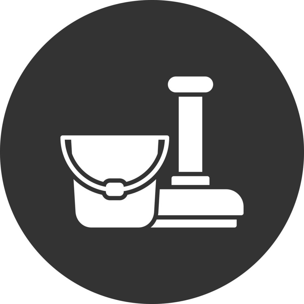 Mop Glyph Inverted Icon vector