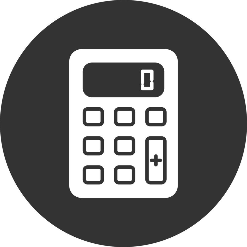 Calculator Glyph Inverted Icon vector