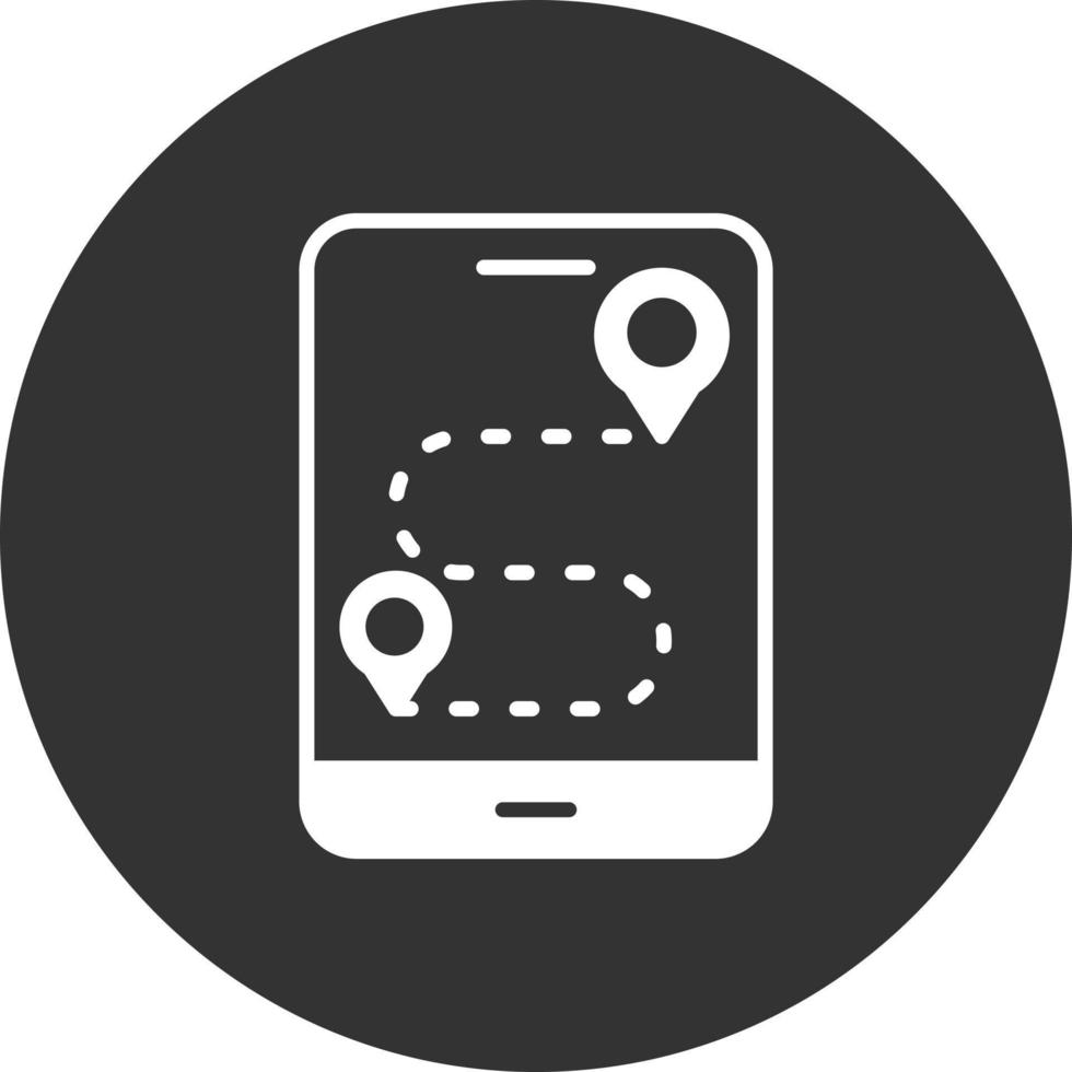 Gps Glyph Inverted Icon vector