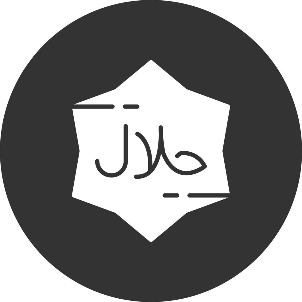 Halal Glyph Inverted Icon vector