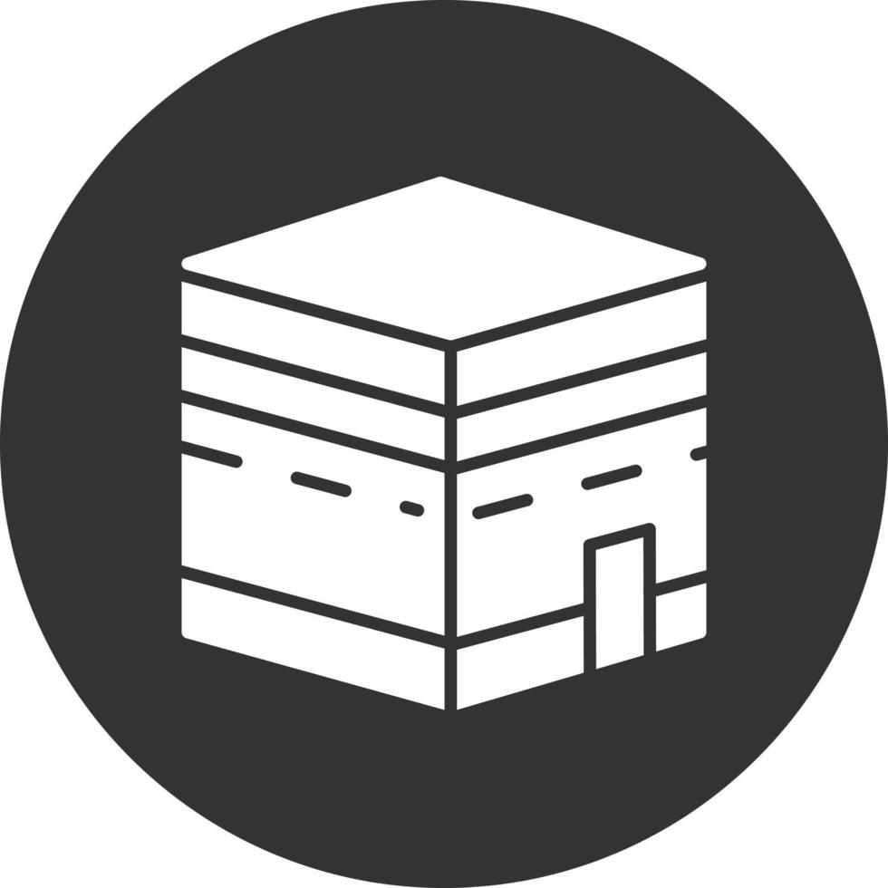 Kaaba Glyph Inverted Icon vector