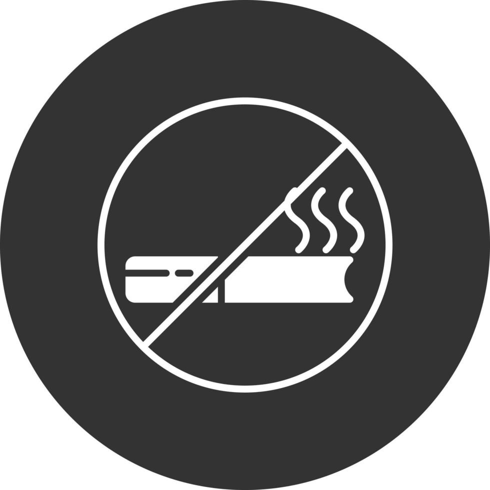 No Smoking Glyph Inverted Icon vector