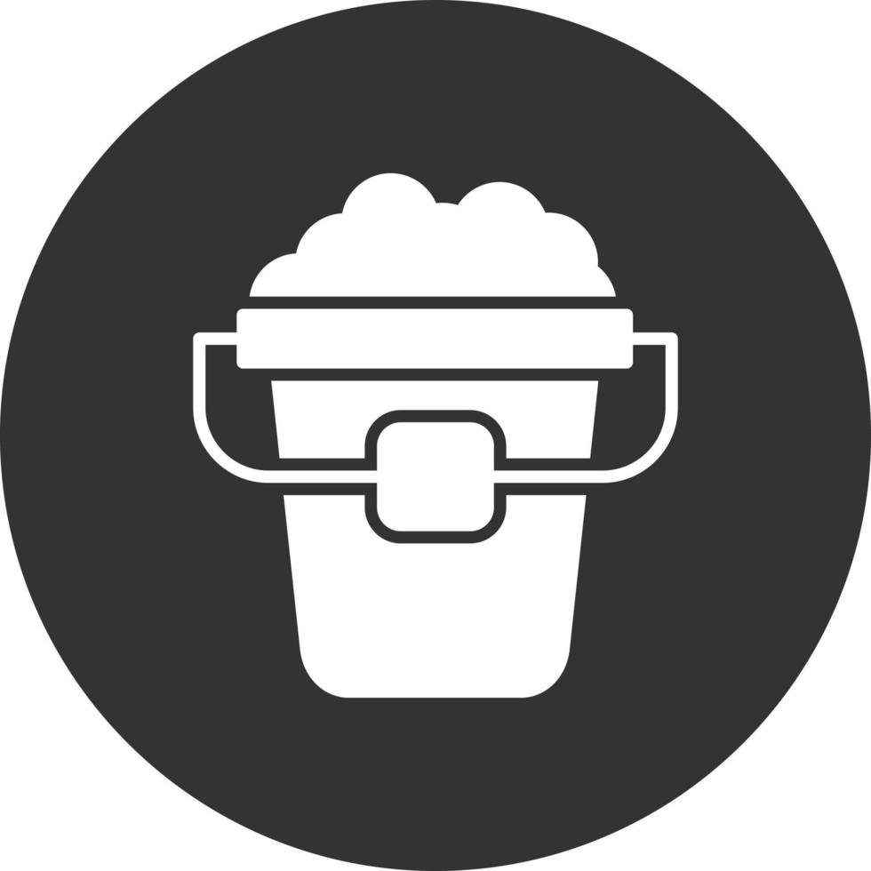 Sand Bucket Glyph Inverted Icon vector