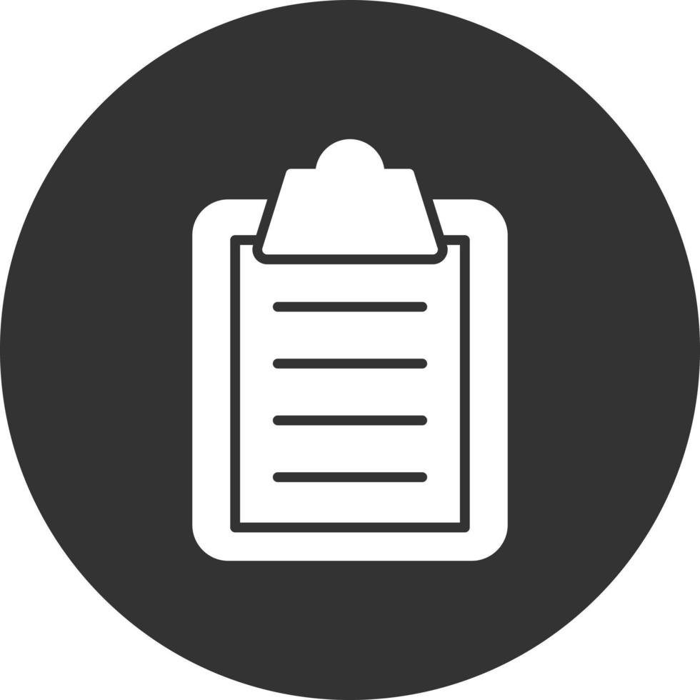 Checklist Glyph Inverted Icon vector