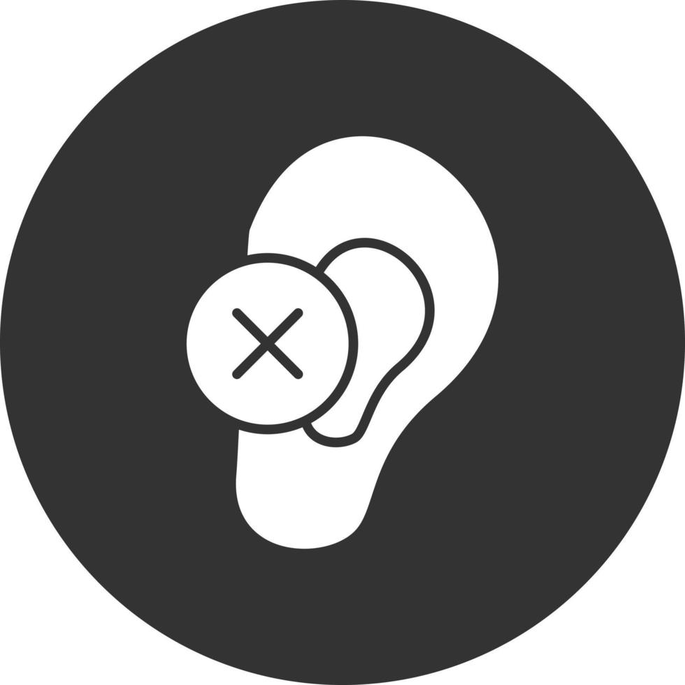 Deaf Glyph Inverted Icon vector