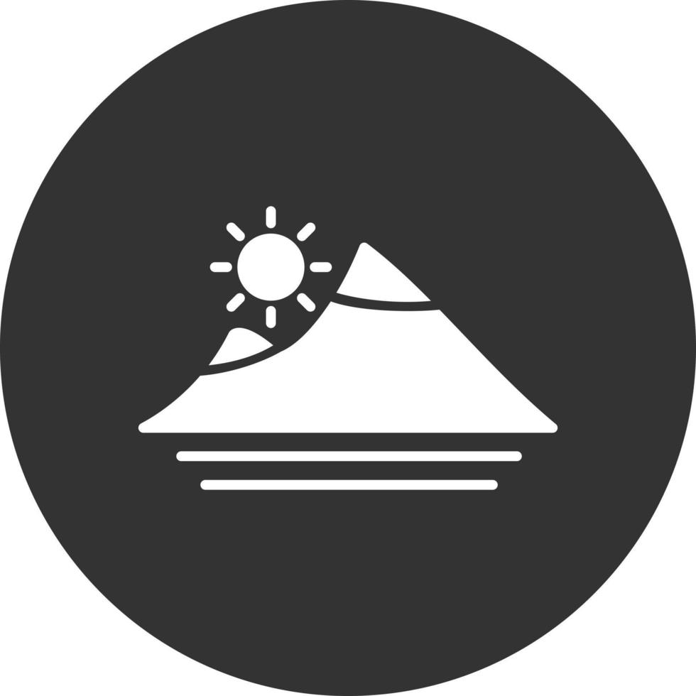 Mountain Glyph Inverted Icon vector
