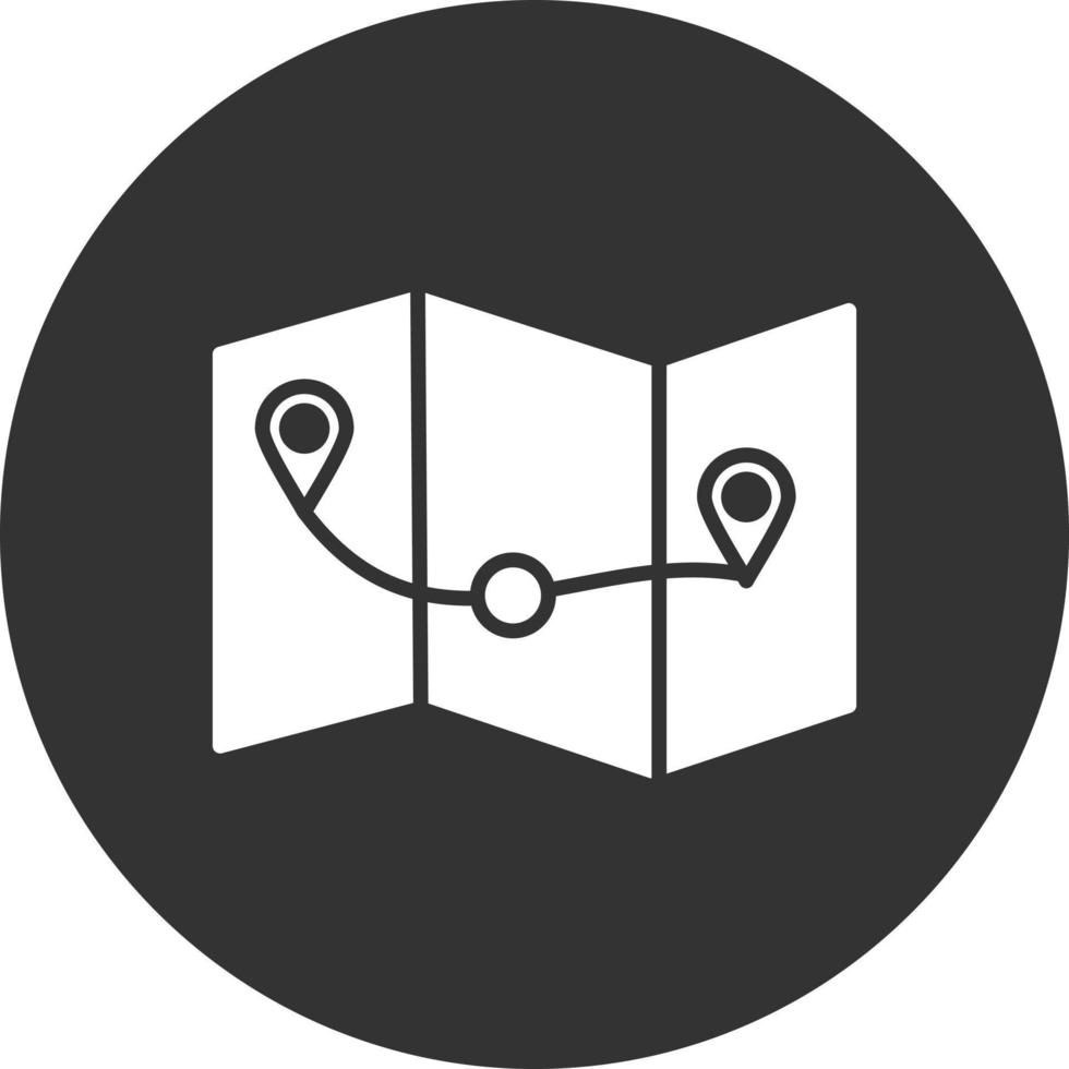 Map Glyph Inverted Icon vector