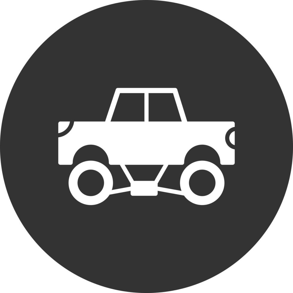 Monster Truck Glyph Inverted Icon vector