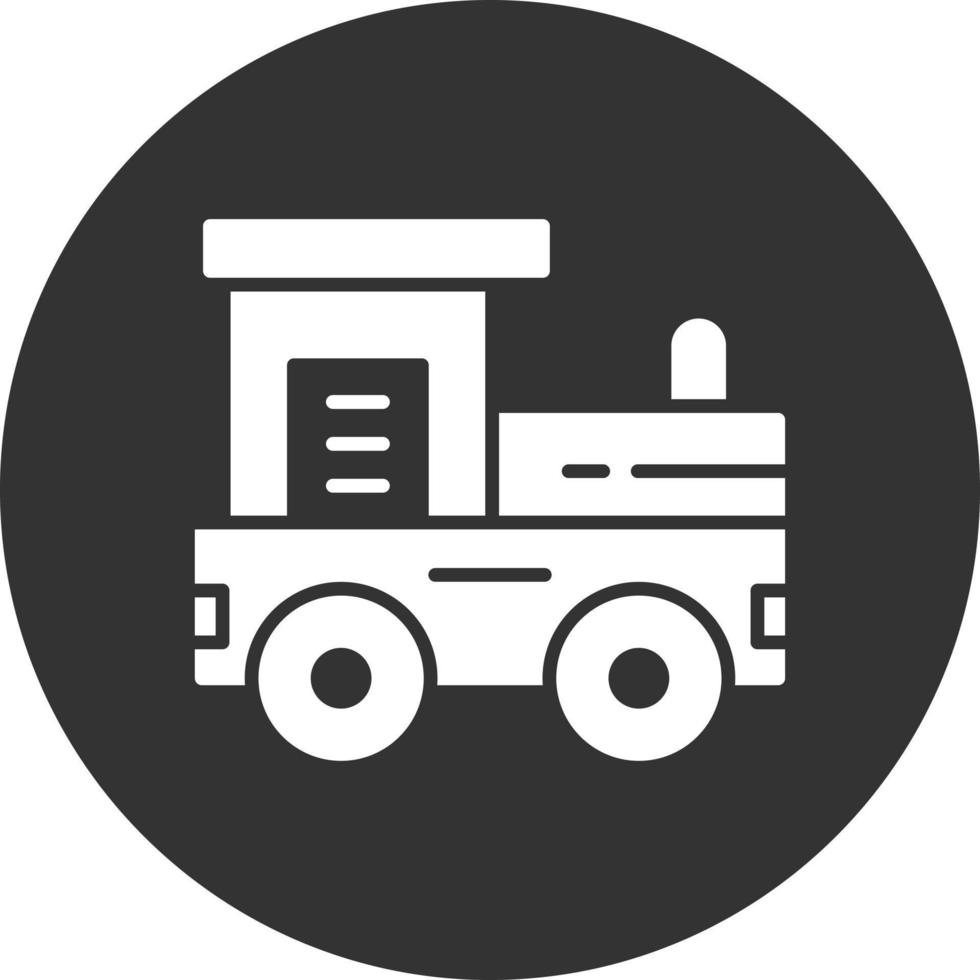 Train Glyph Inverted Icon vector