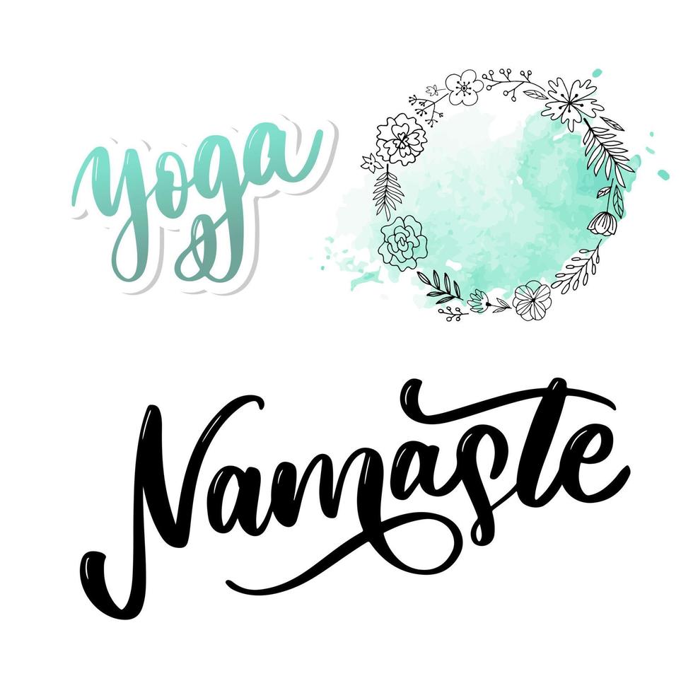 Vector lettering. Calligraphic poster with phrase - Namaste. Hand drawn quote. Vector illustration