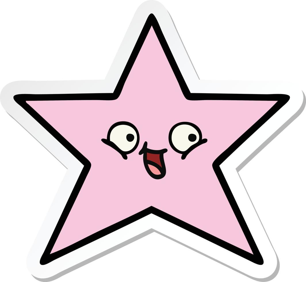 sticker of a cute cartoon star fish vector