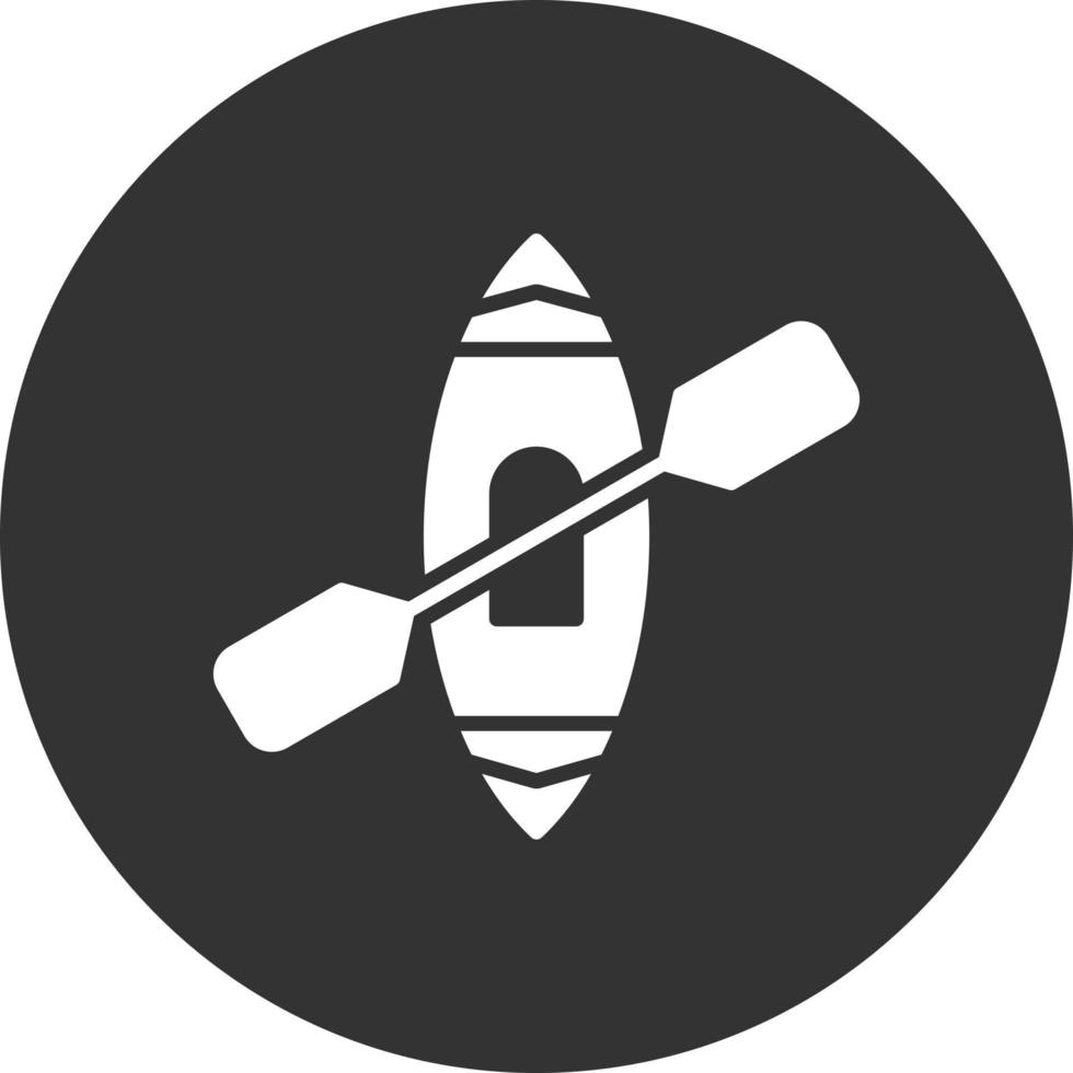 Kayak Glyph Inverted Icon vector