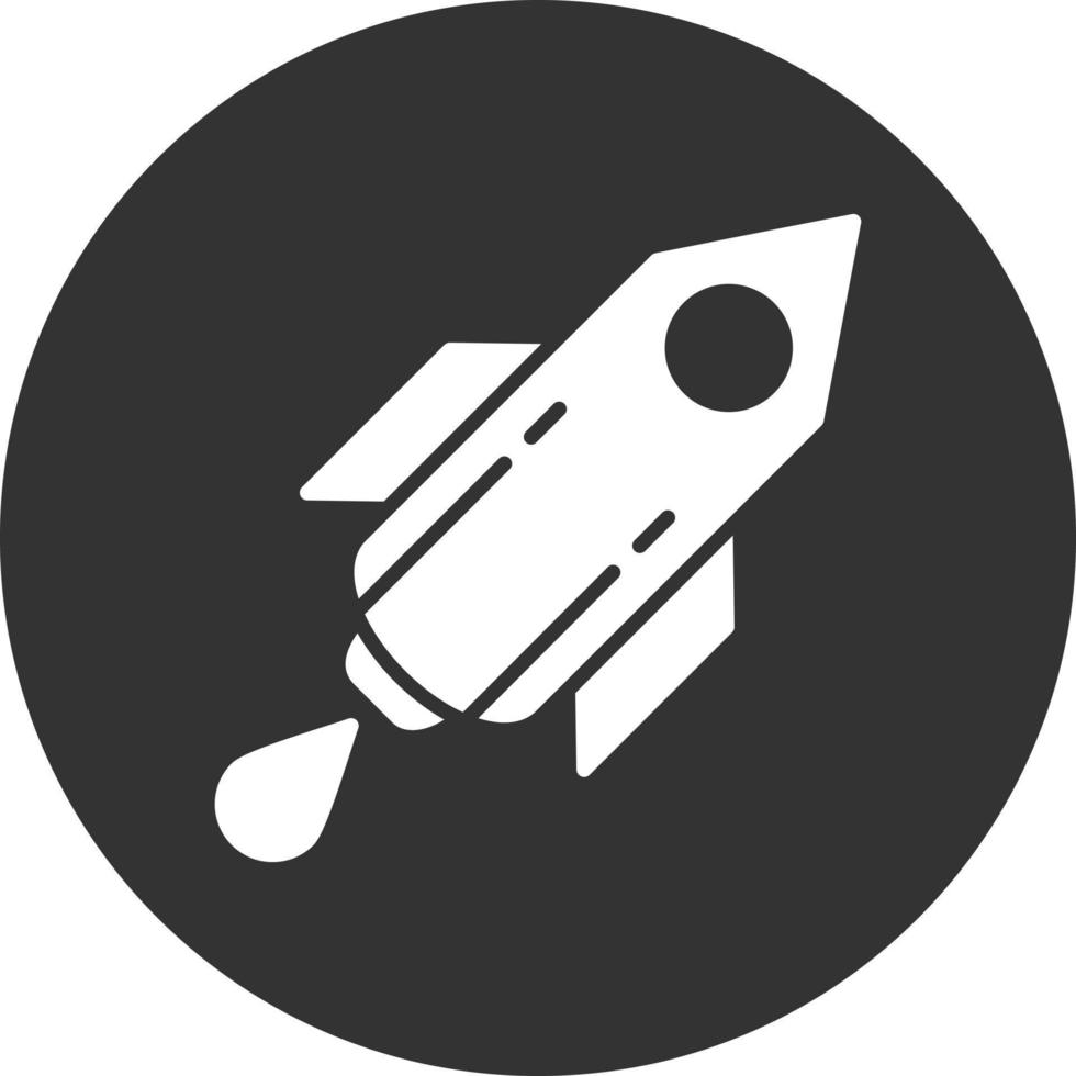 Rocket Glyph Inverted Icon vector